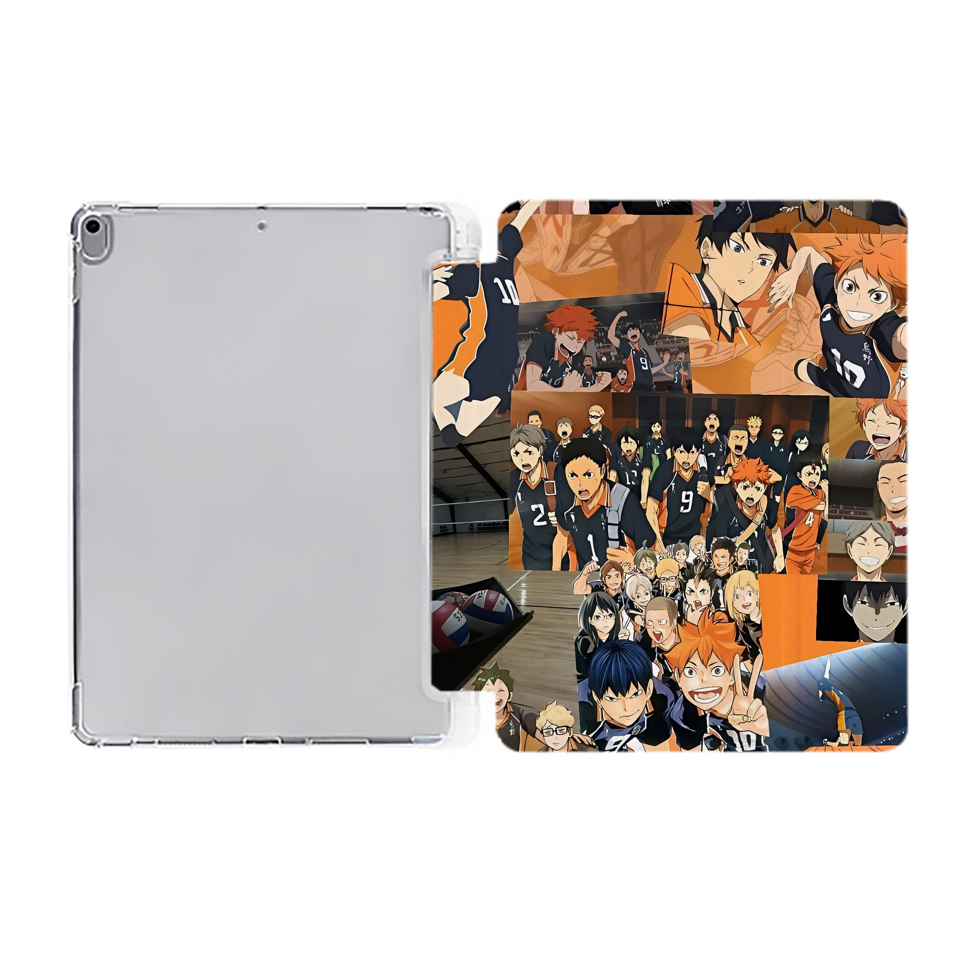 （画像用） ハイキュー!! Haikyu!! IPad ケース ペン収納付き 三つ折りスタンド PUレザー×シリコン 対応機種9.5/10.5/10.9インチ